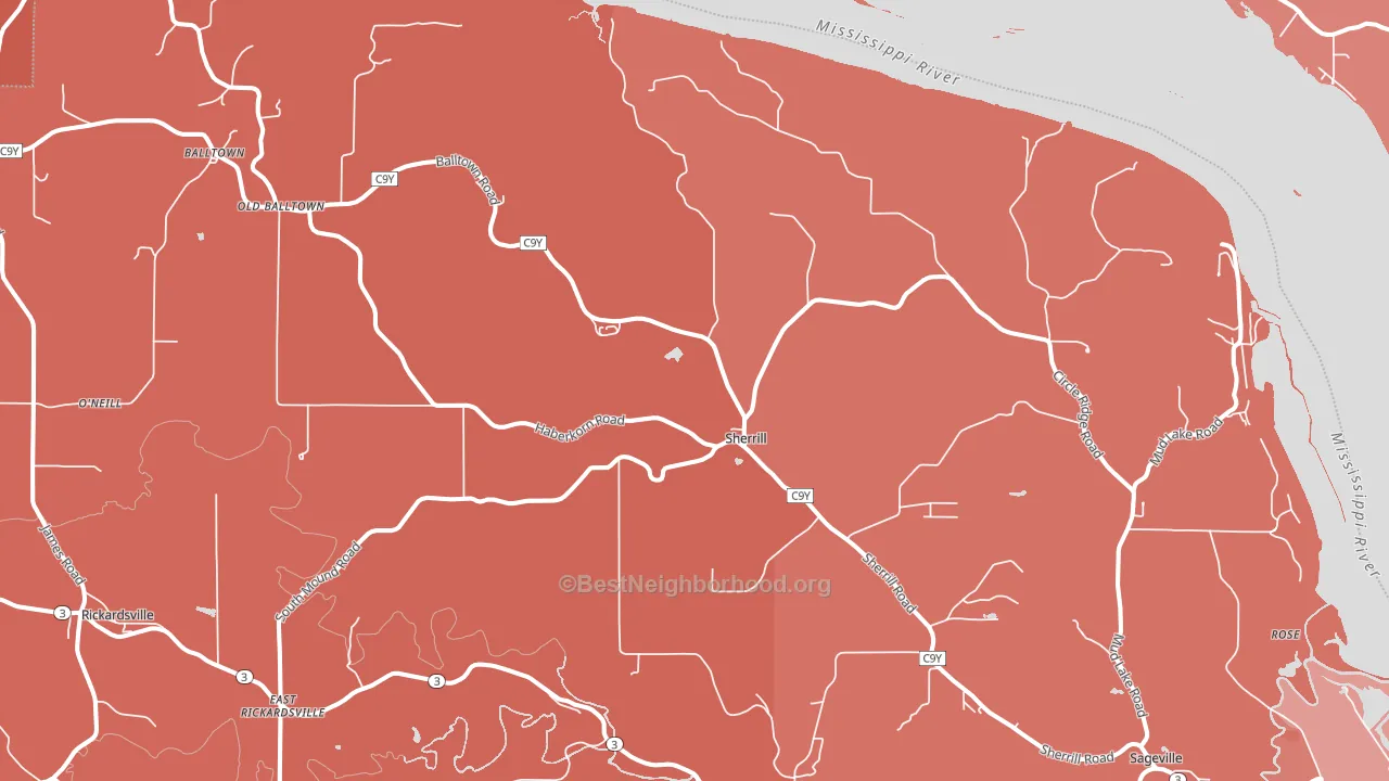 Sherrill, IA block-group political-lean map