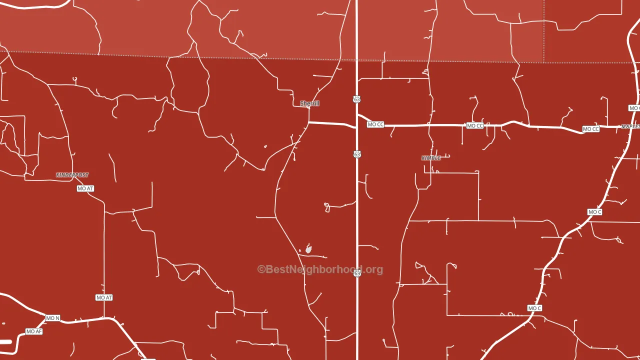Sherrill, MO block-group political-lean map