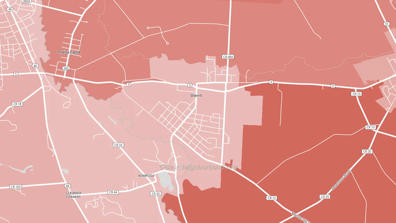 Sherrill, NY block-group political-lean map