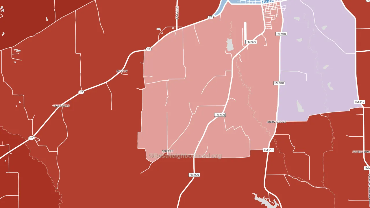Sherry, TX block-group political-lean map