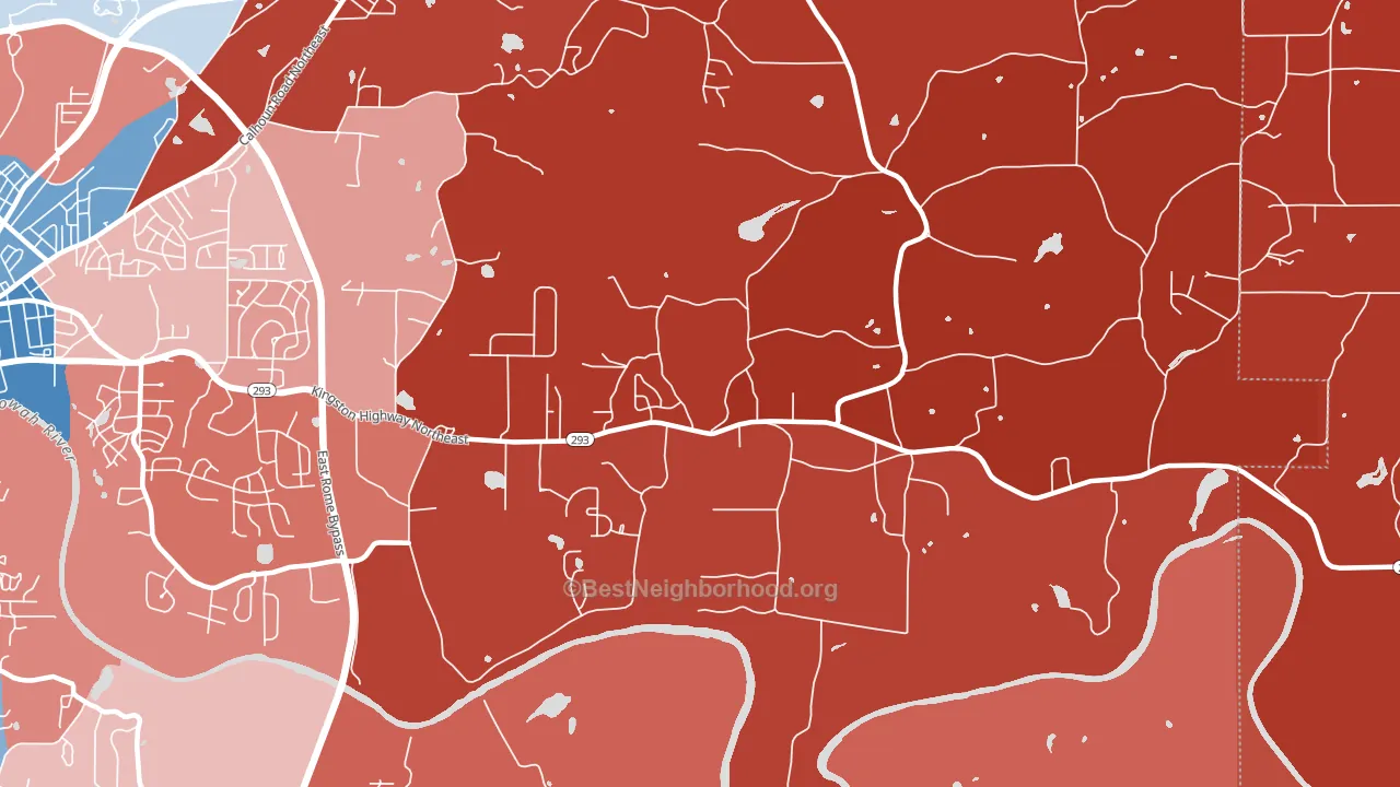 Sherwood Forest, GA block-group political-lean map