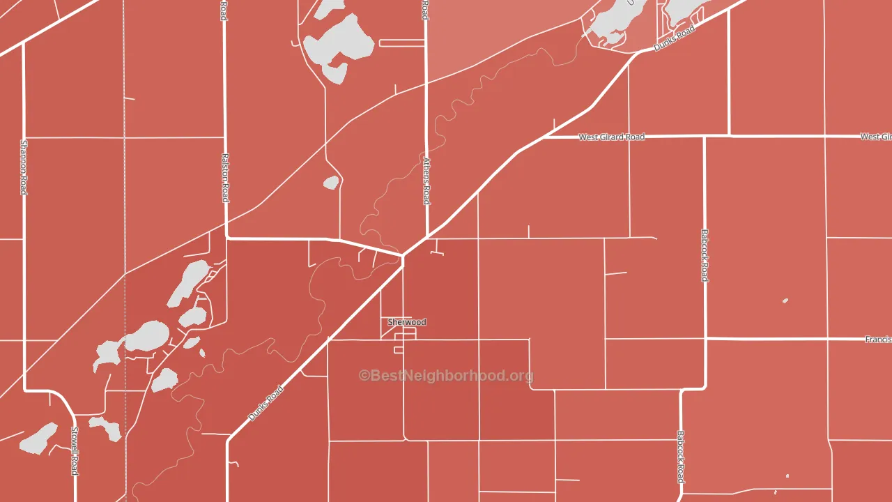 Sherwood, MI block-group political-lean map