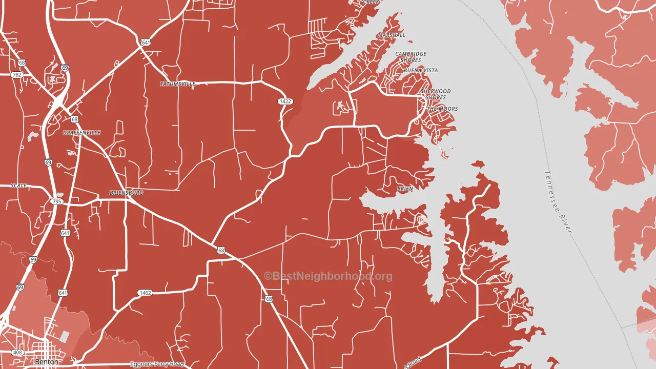 Sherwood Shores, KY block-group political-lean map
