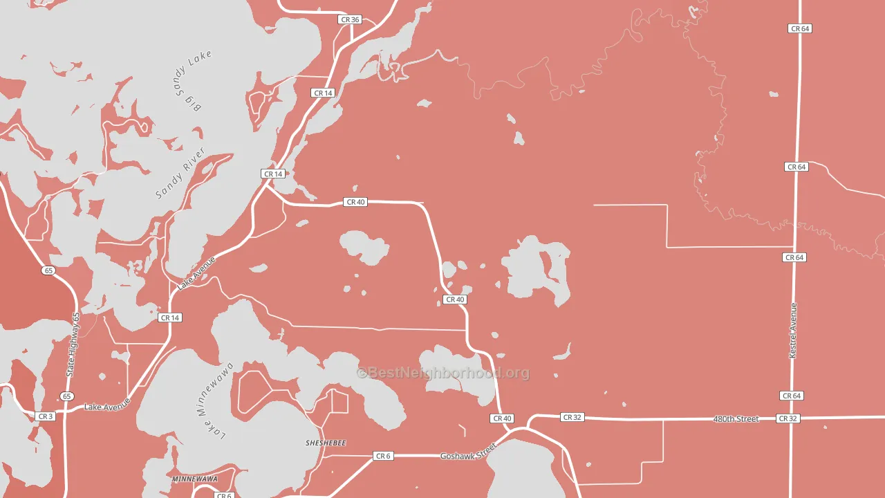 Sheshebee, MN block-group political-lean map