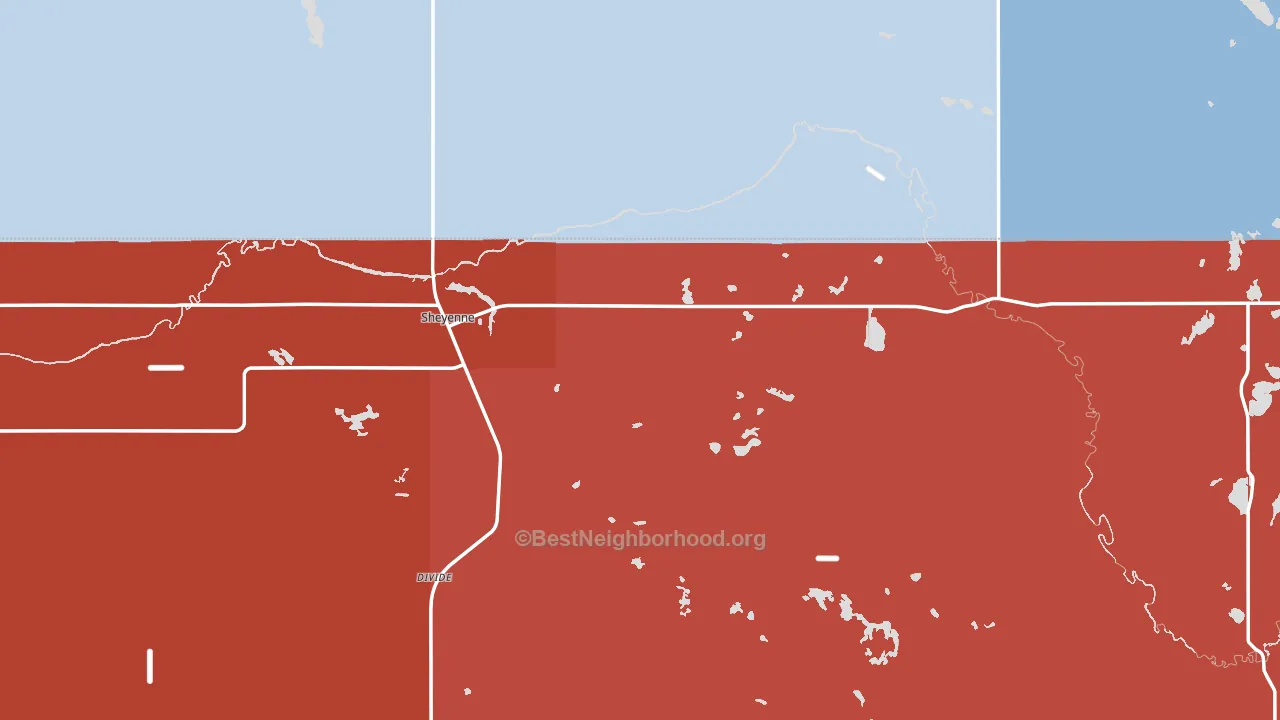 Sheyenne, ND block-group political-lean map