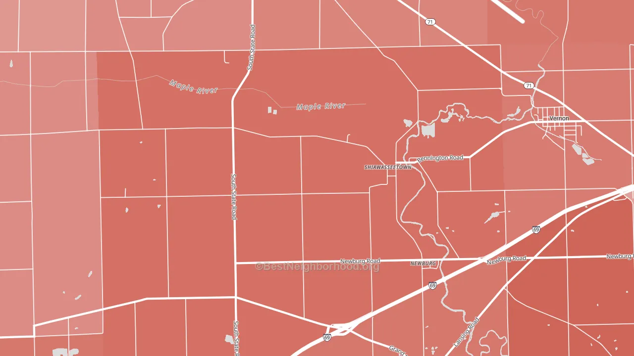 Shiawasseetown, MI block-group political-lean map