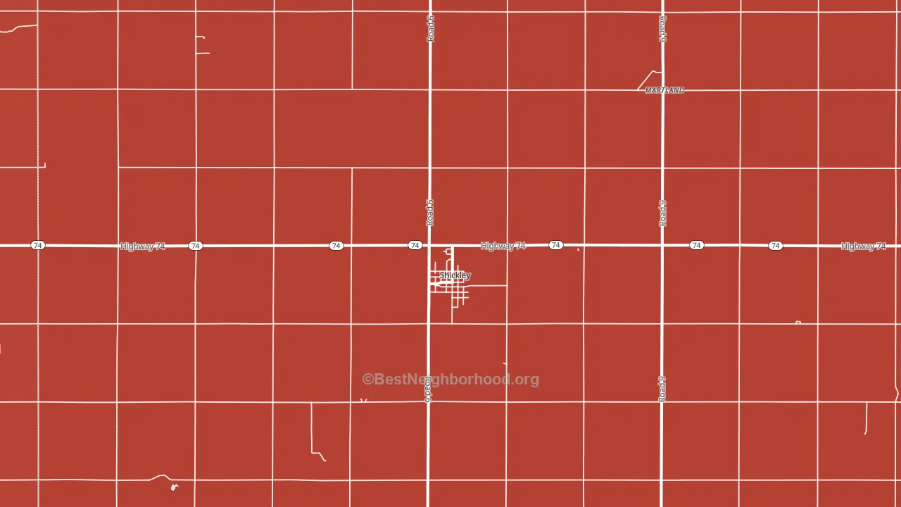 Shickley, NE block-group political-lean map