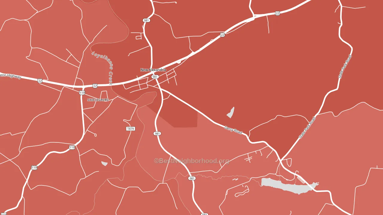 Shieldsburg, PA block-group political-lean map