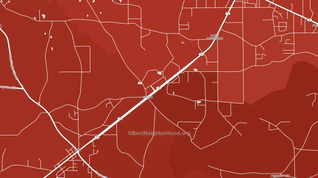 Shiloh, AL block-group political-lean map