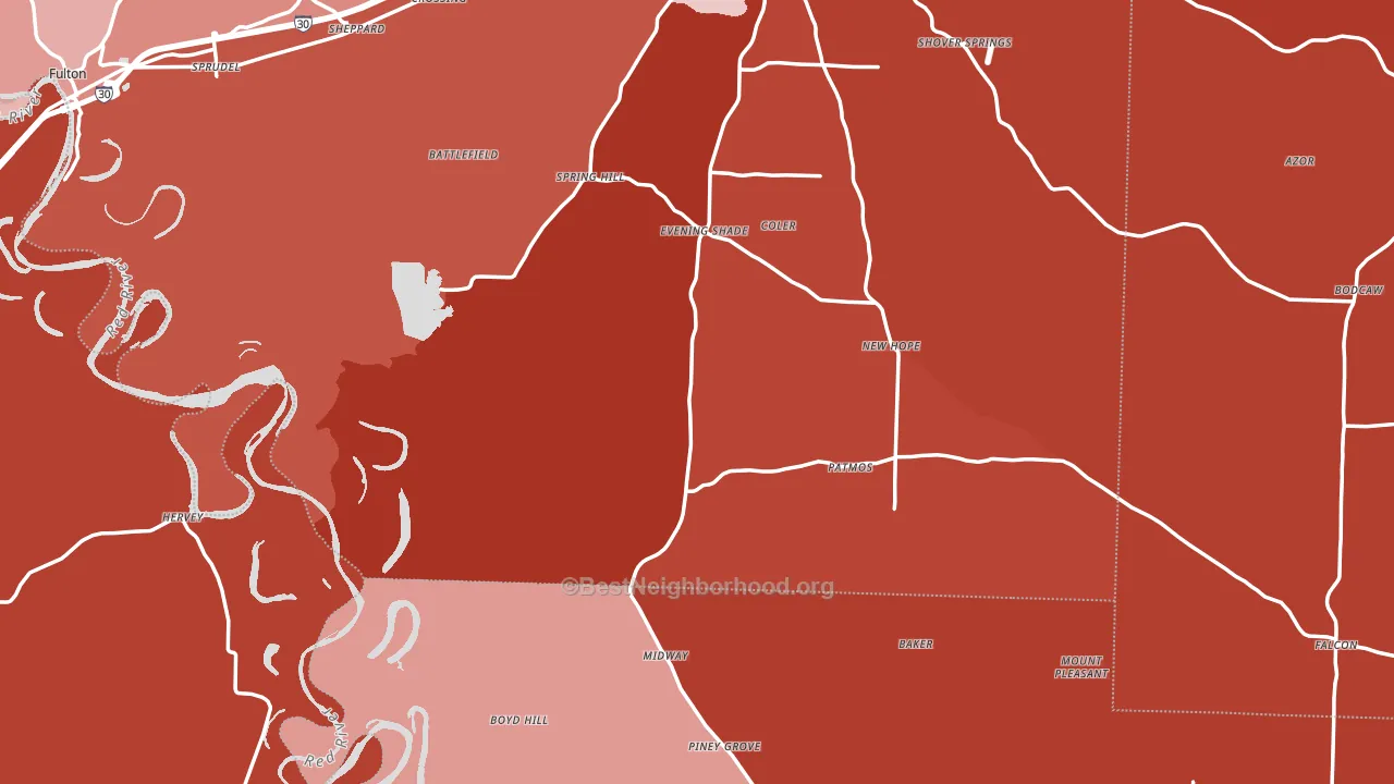 Shiloh, AR block-group political-lean map