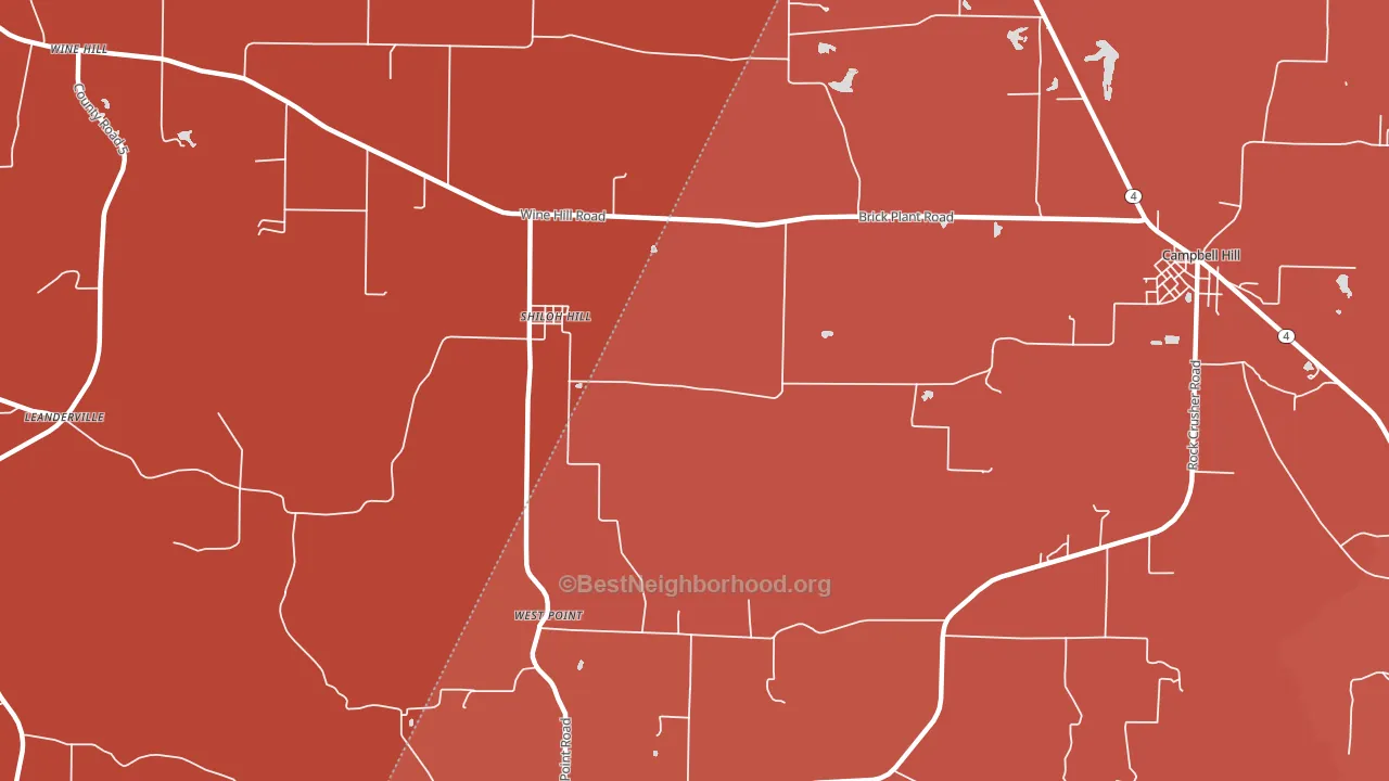 Shiloh Hill, IL block-group political-lean map