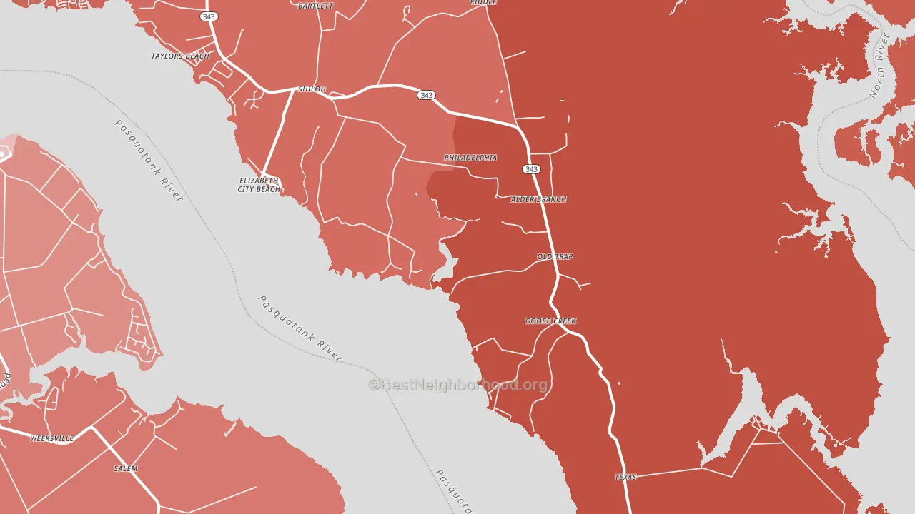 Shiloh, NC block-group political-lean map