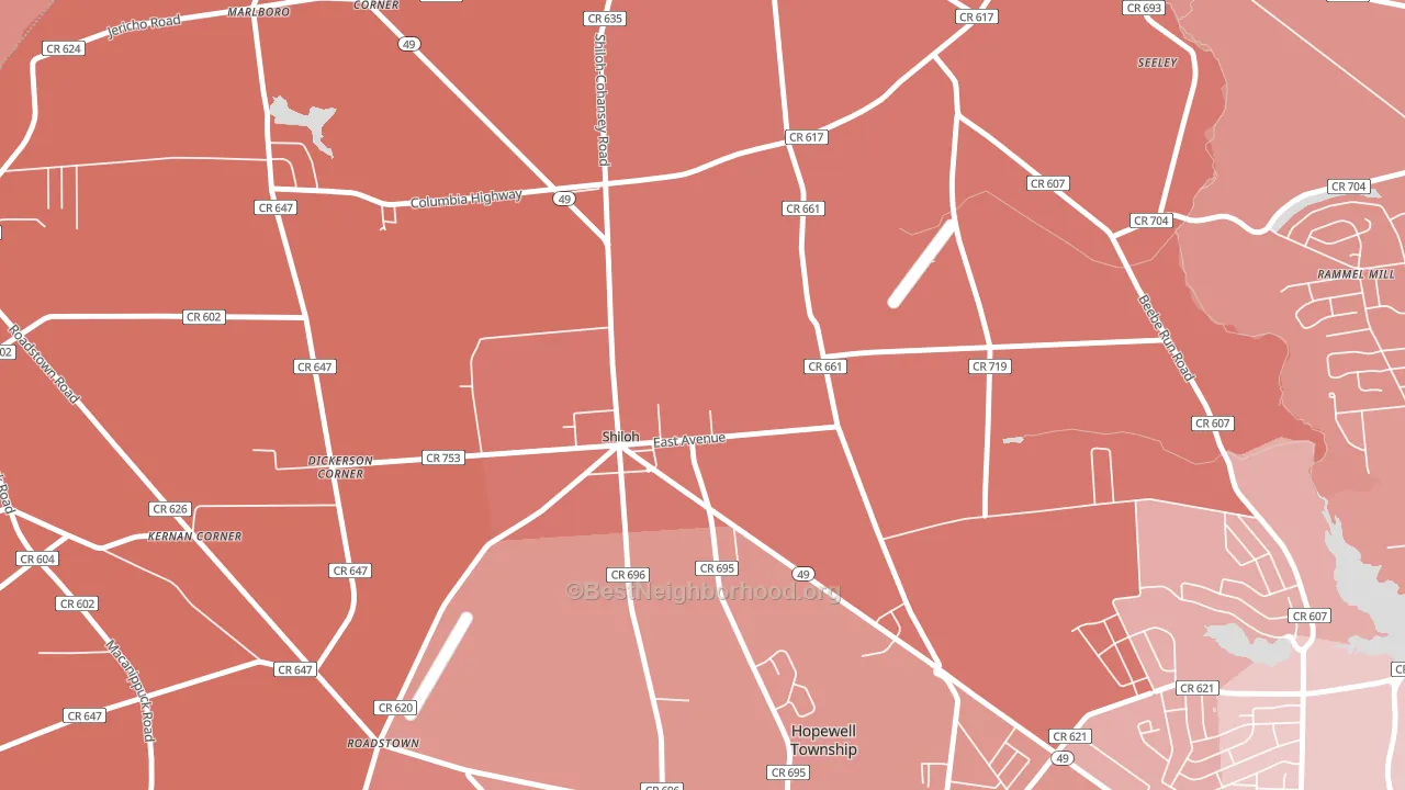 Shiloh, NJ block-group political-lean map