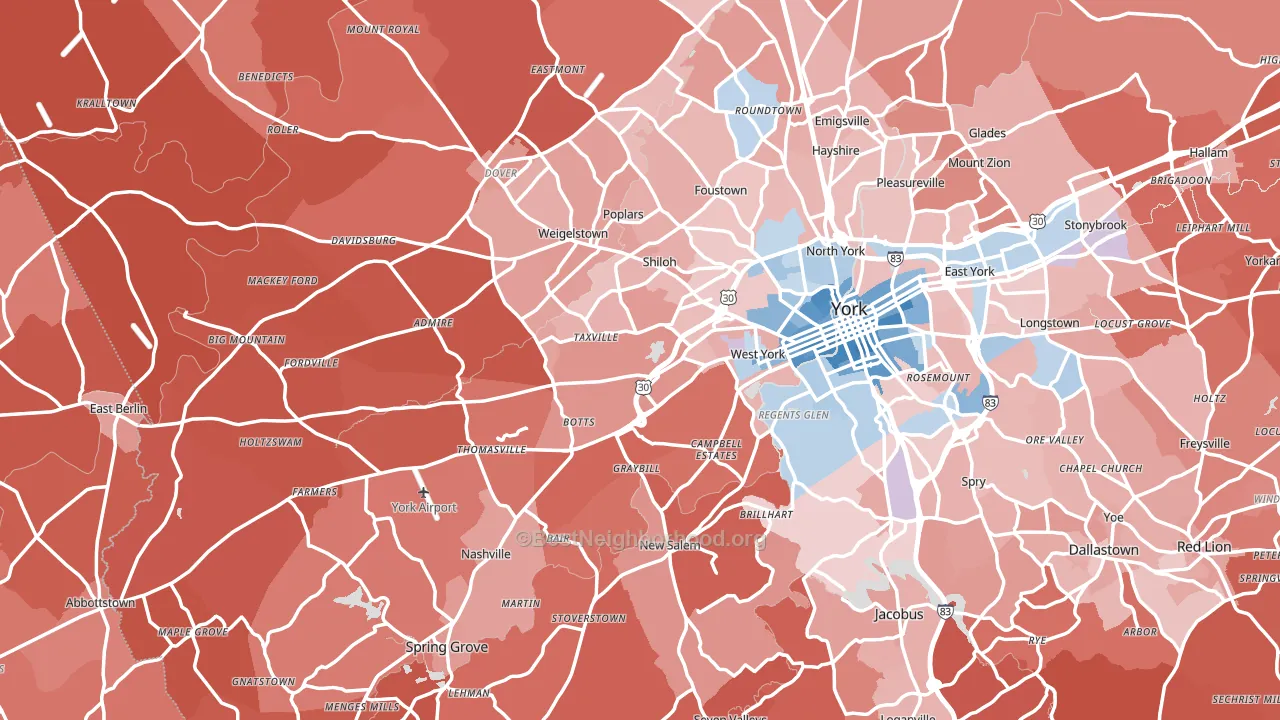 Shiloh, PA block-group political-lean map