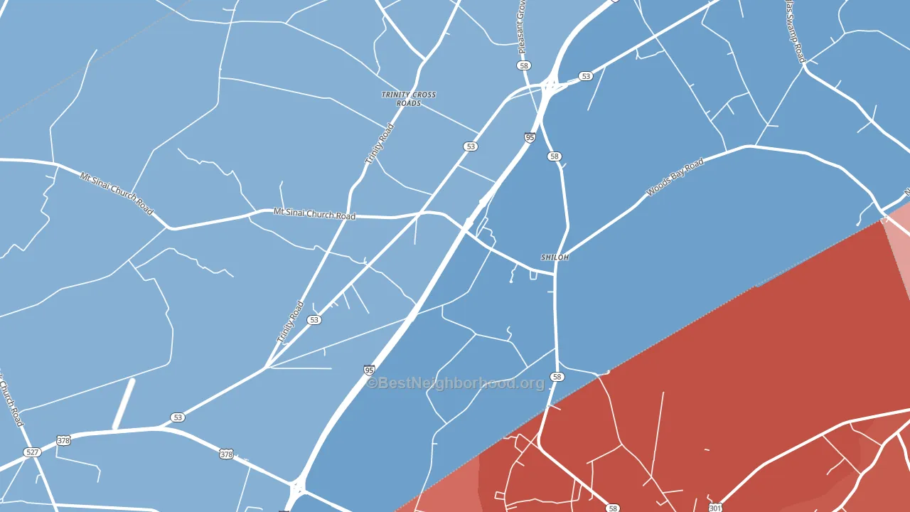 Shiloh, SC block-group political-lean map