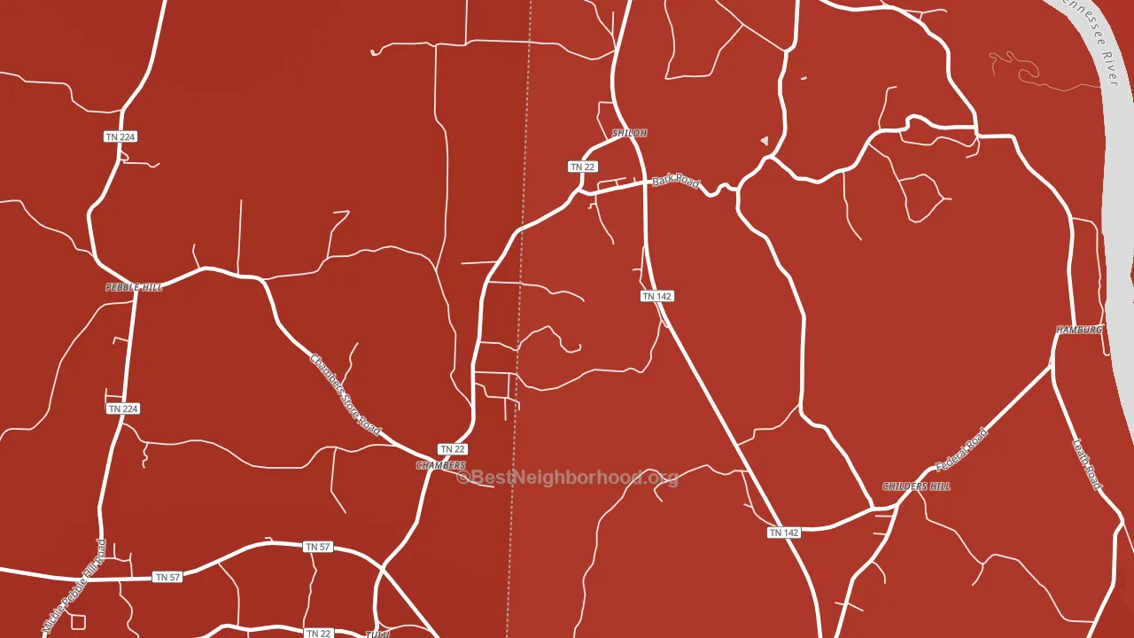 Shiloh, TN block-group political-lean map