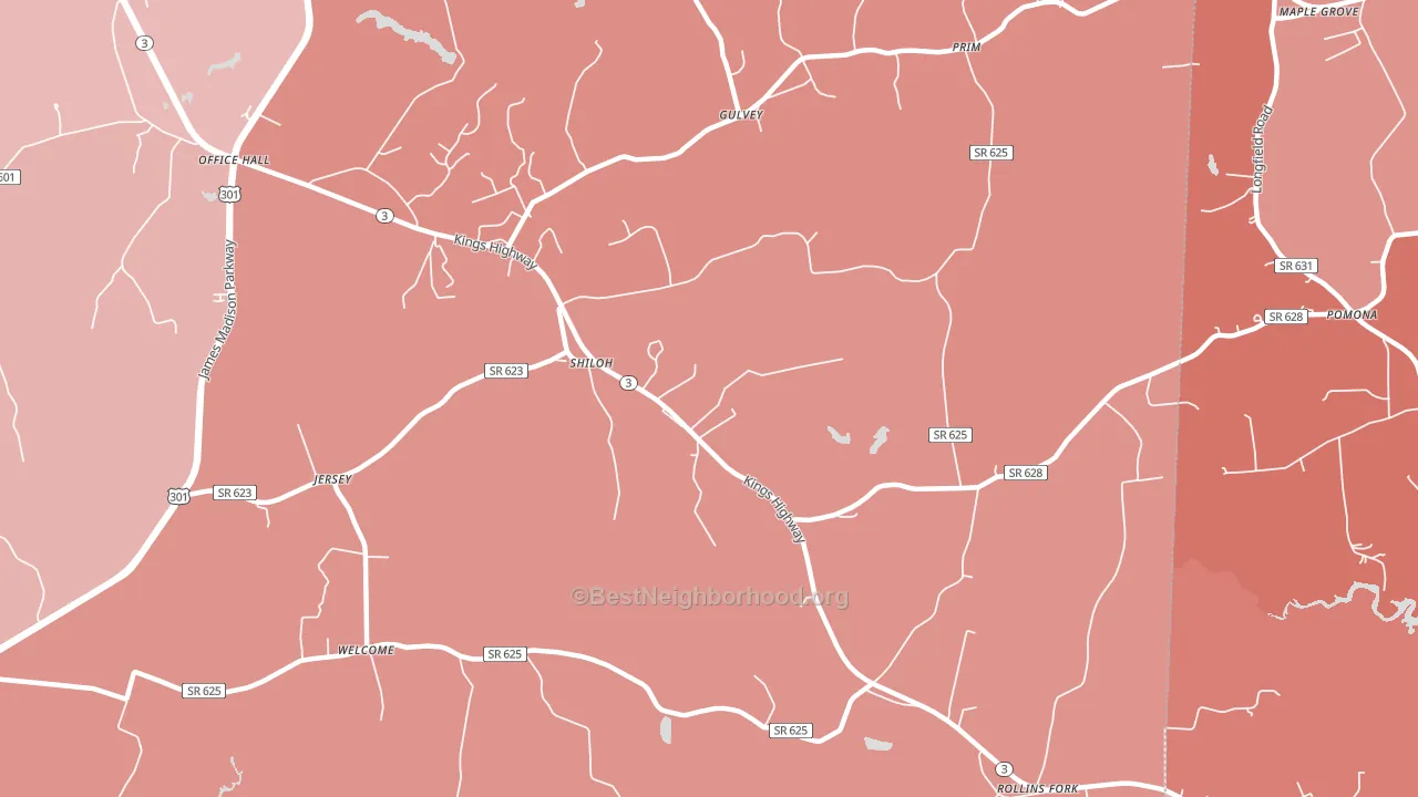 Shiloh, VA block-group political-lean map
