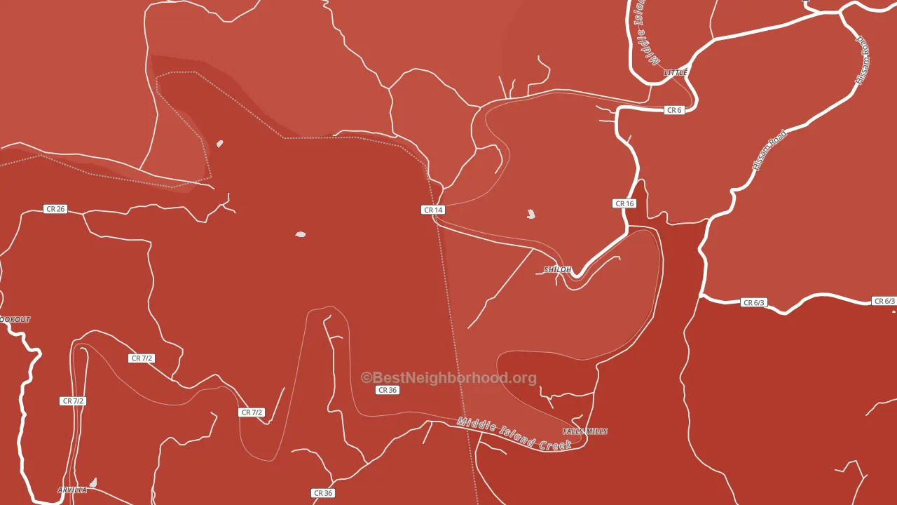 Shiloh, WV block-group political-lean map