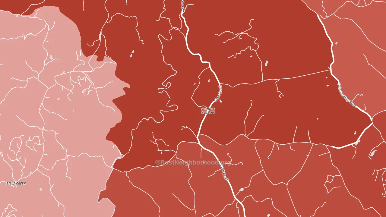 Shingle Hollow, NC block-group political-lean map