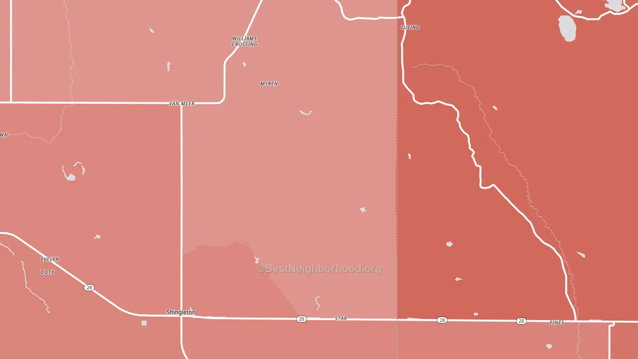 Shingleton, MI block-group political-lean map