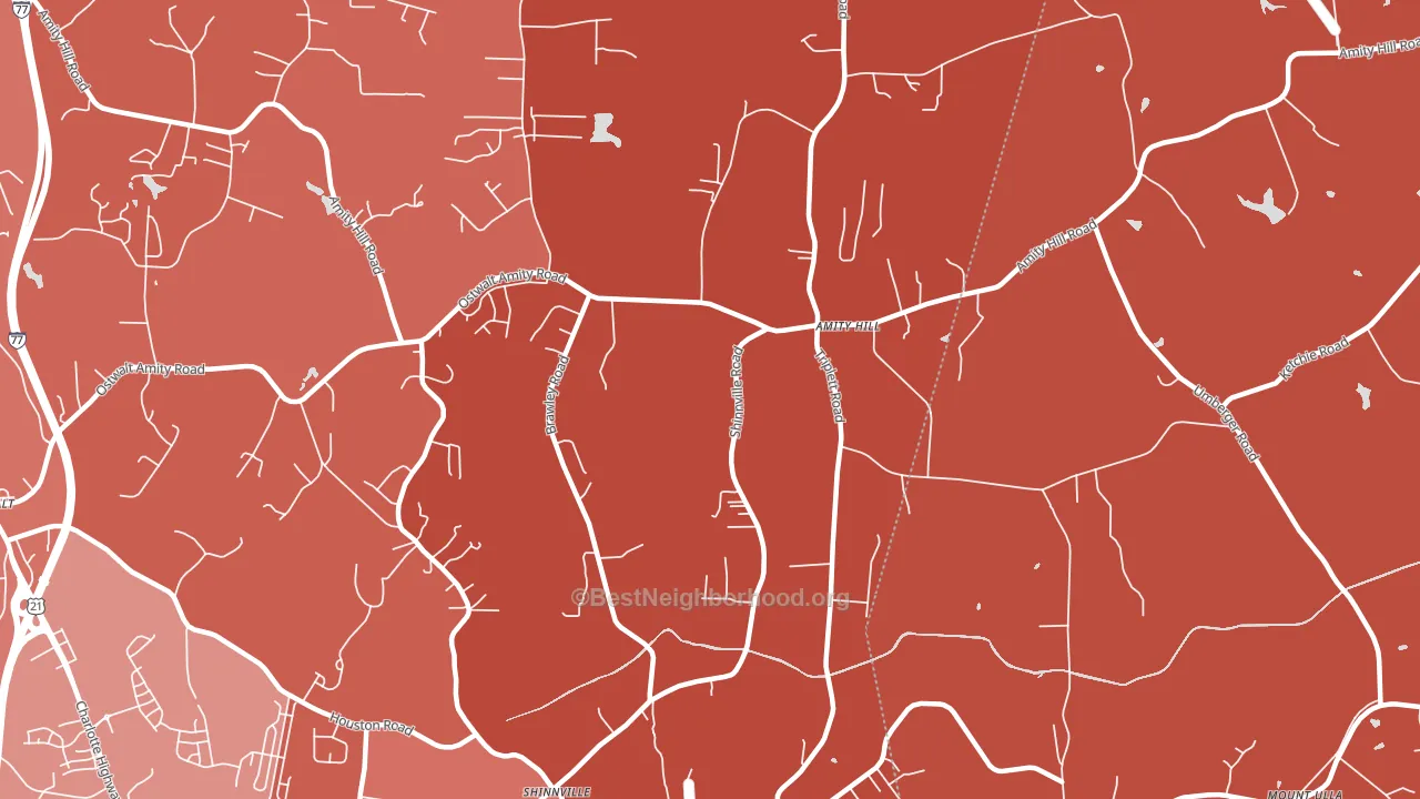 Shinnville, NC block-group political-lean map