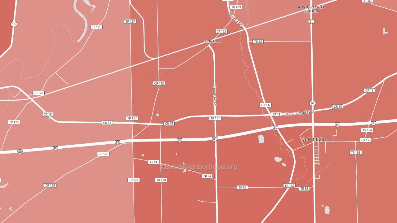 Shinrock, OH block-group political-lean map