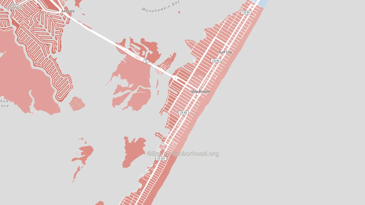 Ship Bottom, NJ block-group political-lean map