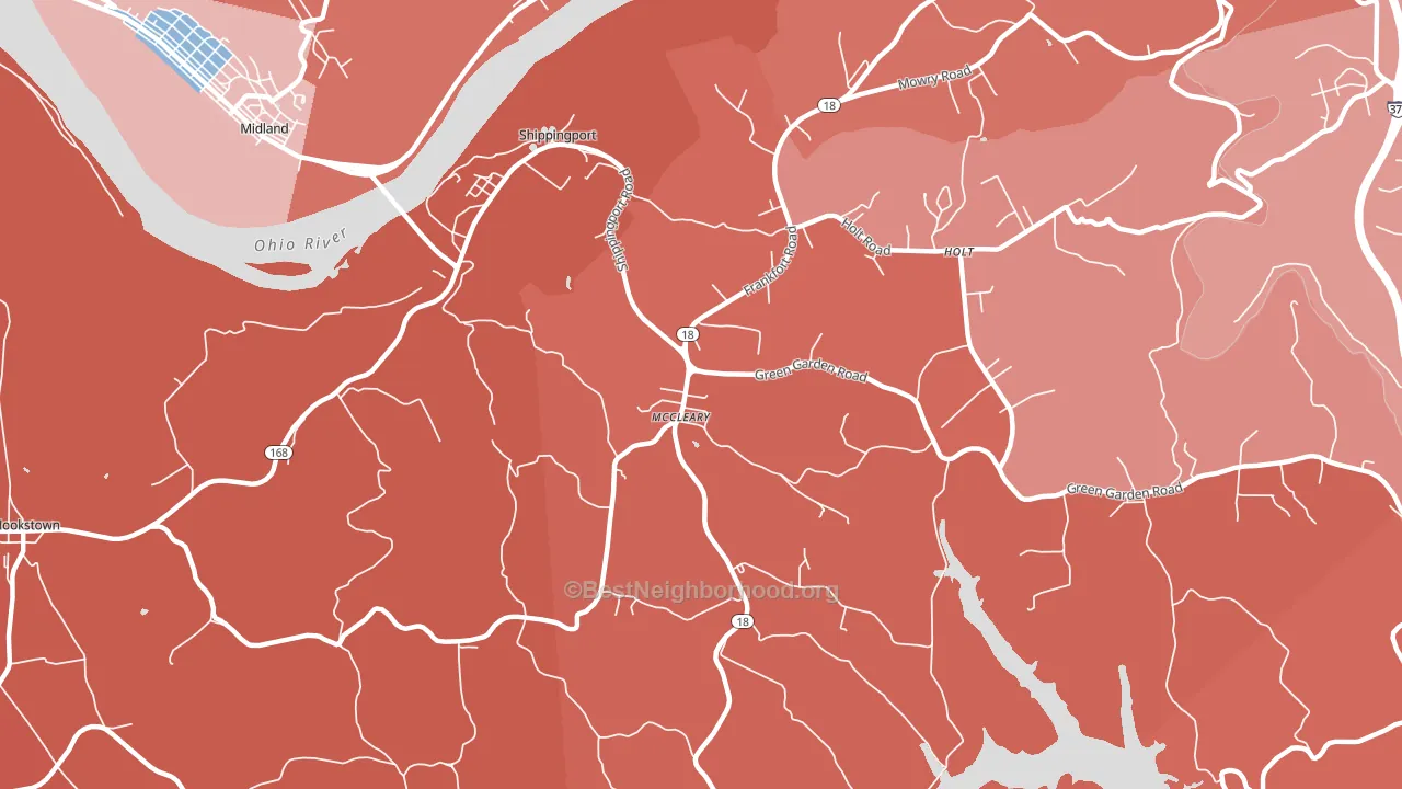 Shippingport, PA block-group political-lean map