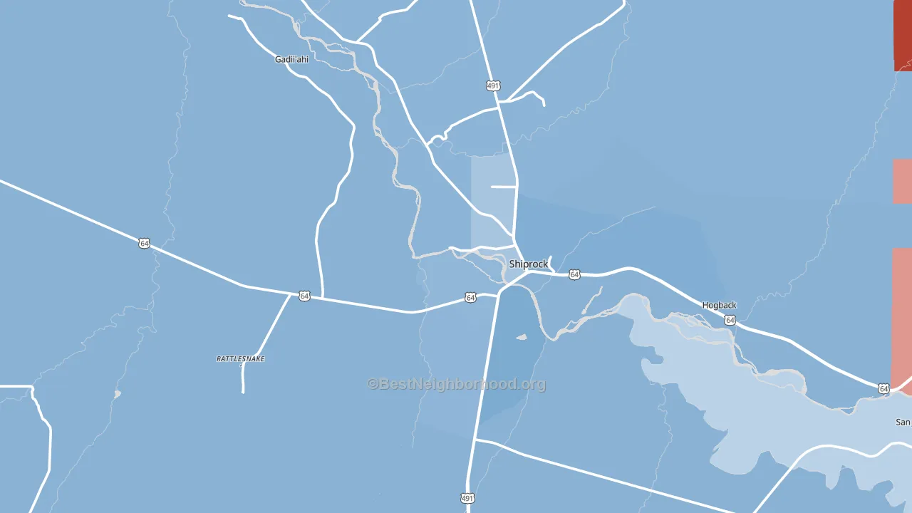 Shiprock, NM block-group political-lean map