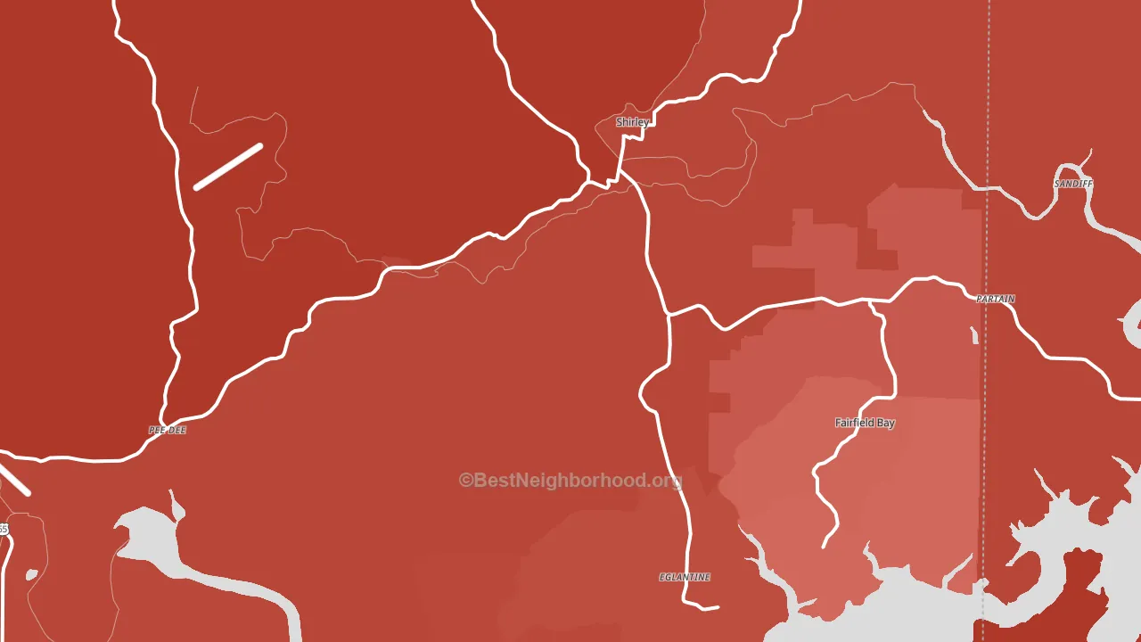 Shirley, AR block-group political-lean map
