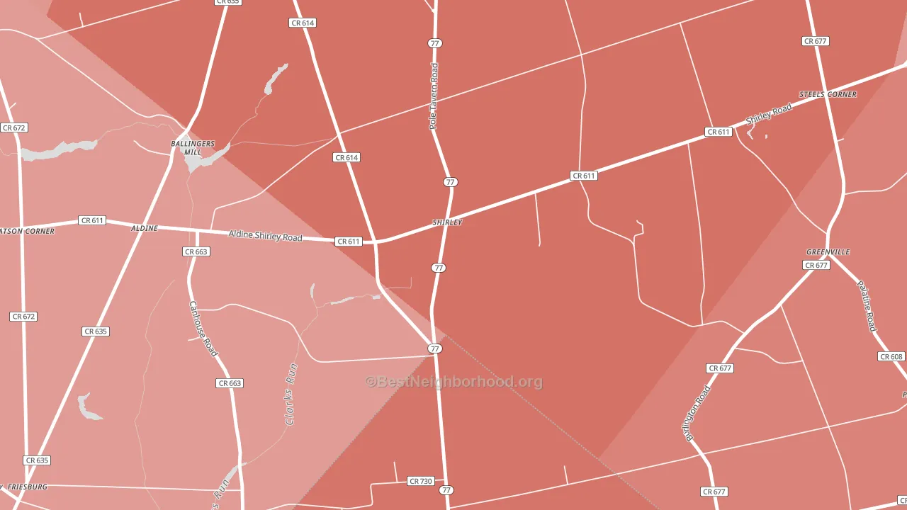 Shirley, NJ block-group political-lean map