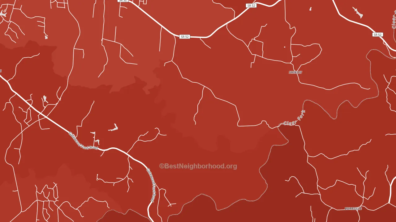 Shirley, TN block-group political-lean map