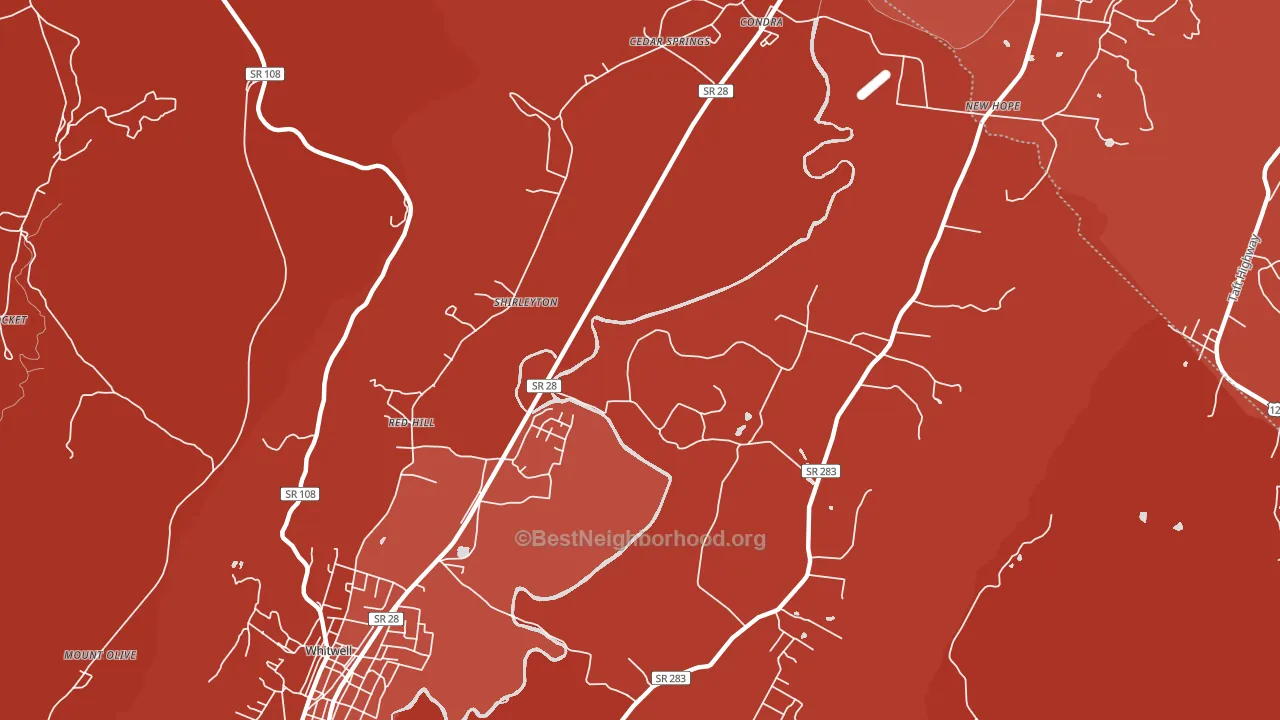 Shirleyton, TN block-group political-lean map