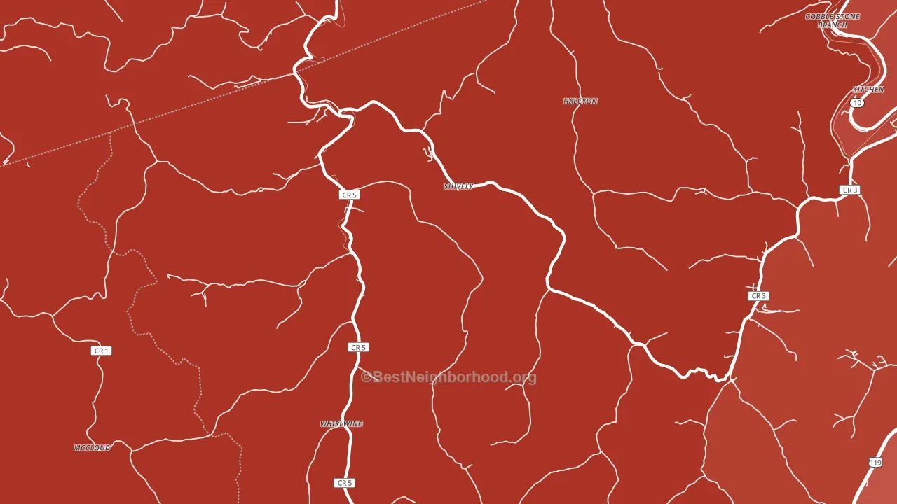Shively, WV block-group political-lean map