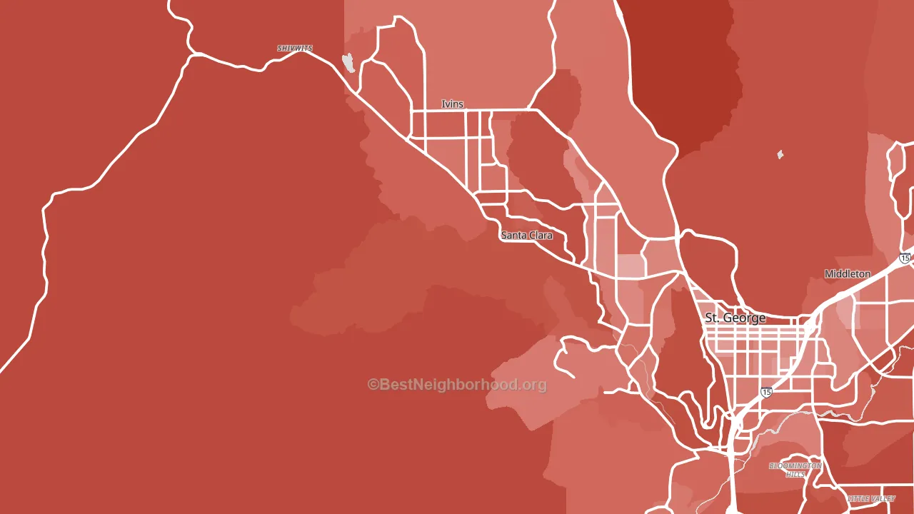 Shivwits, UT block-group political-lean map