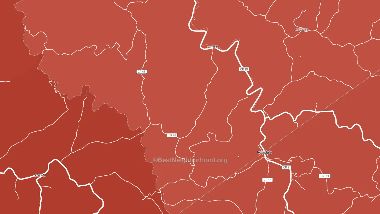 Shock, WV block-group political-lean map