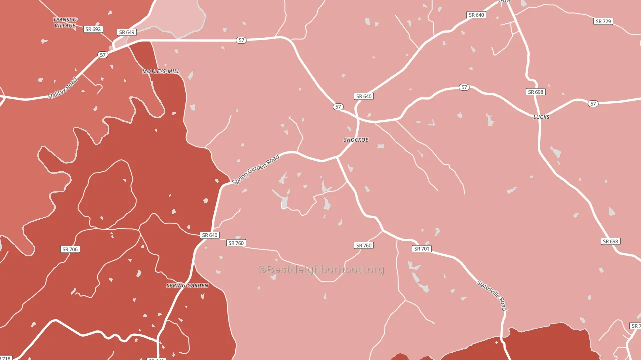 Shockoe, VA block-group political-lean map