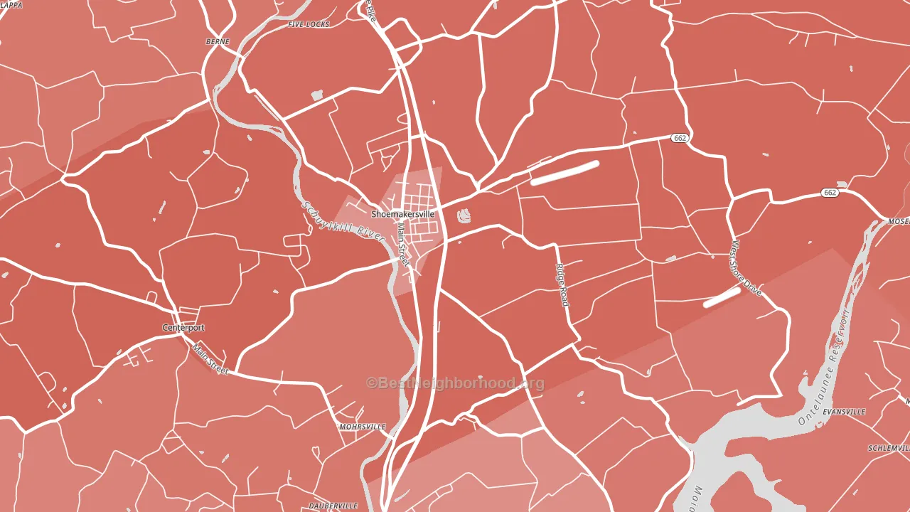 Shoemakersville, PA block-group political-lean map