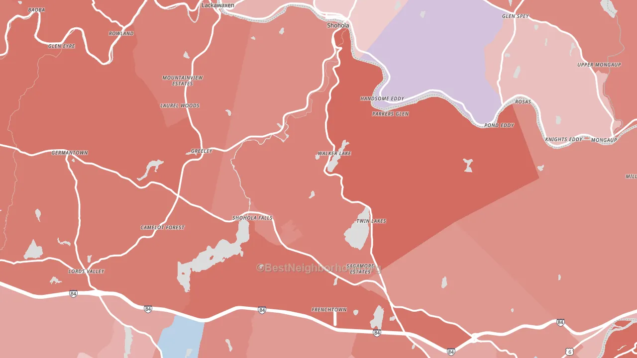 Shohola, PA block-group political-lean map