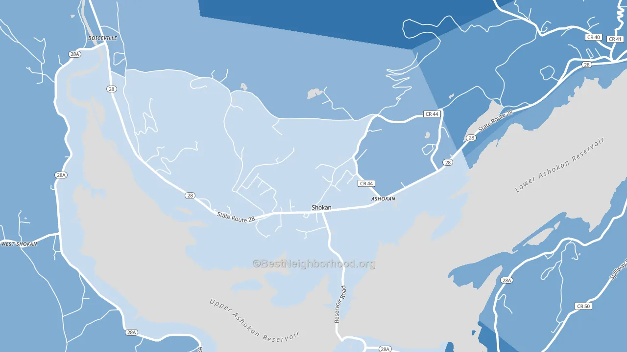 Shokan, NY block-group political-lean map