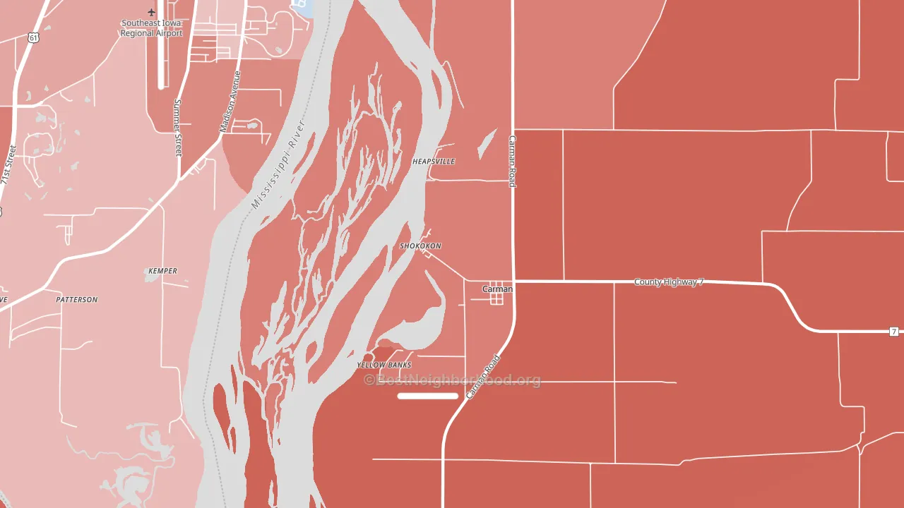 Shokokon, IL block-group political-lean map
