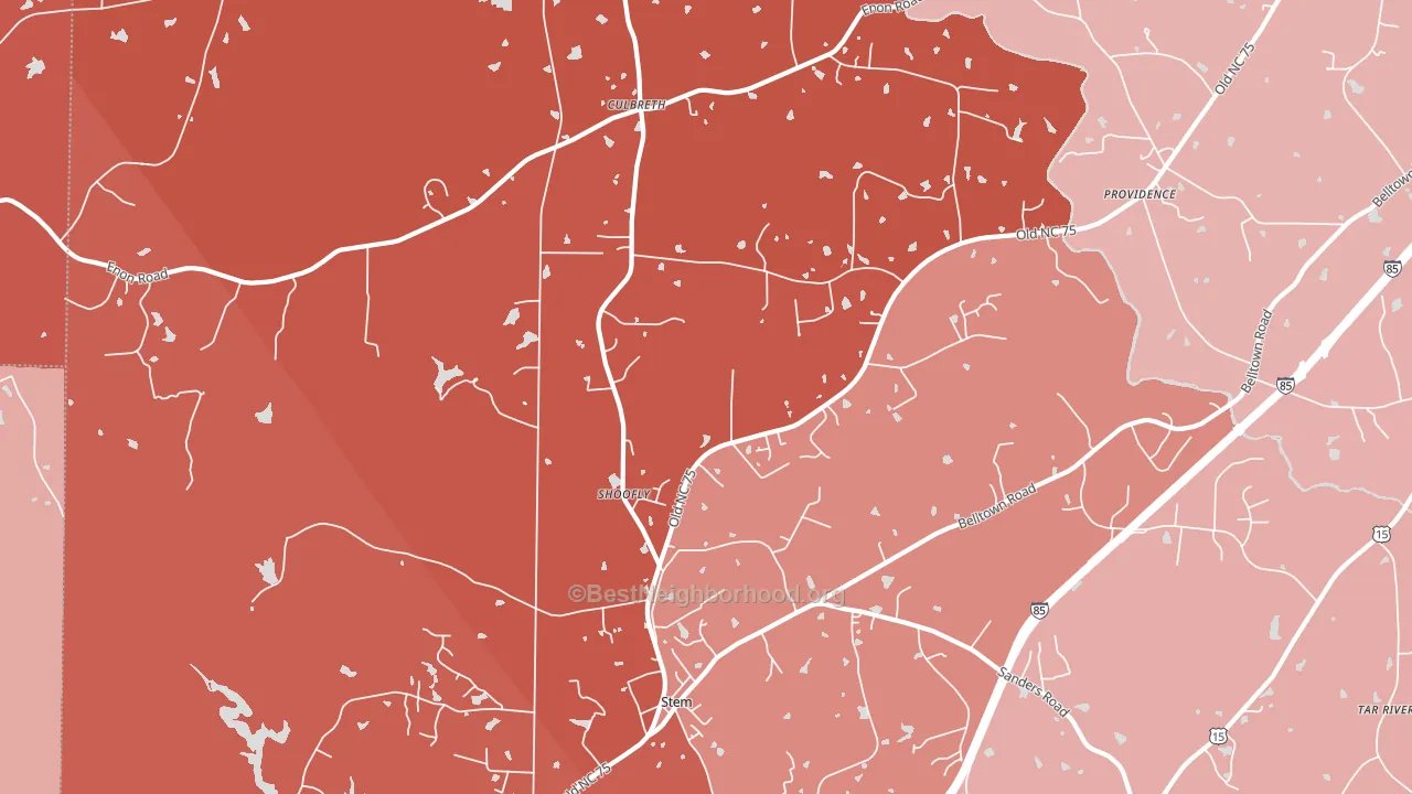 Shoofly, NC block-group political-lean map
