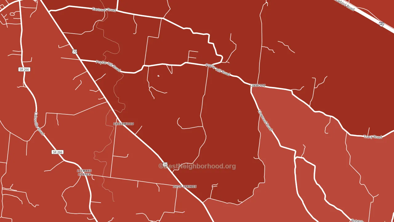 Shop Springs, TN block-group political-lean map