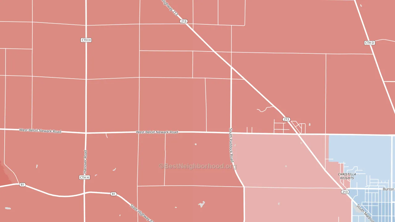 Shopiere, WI block-group political-lean map