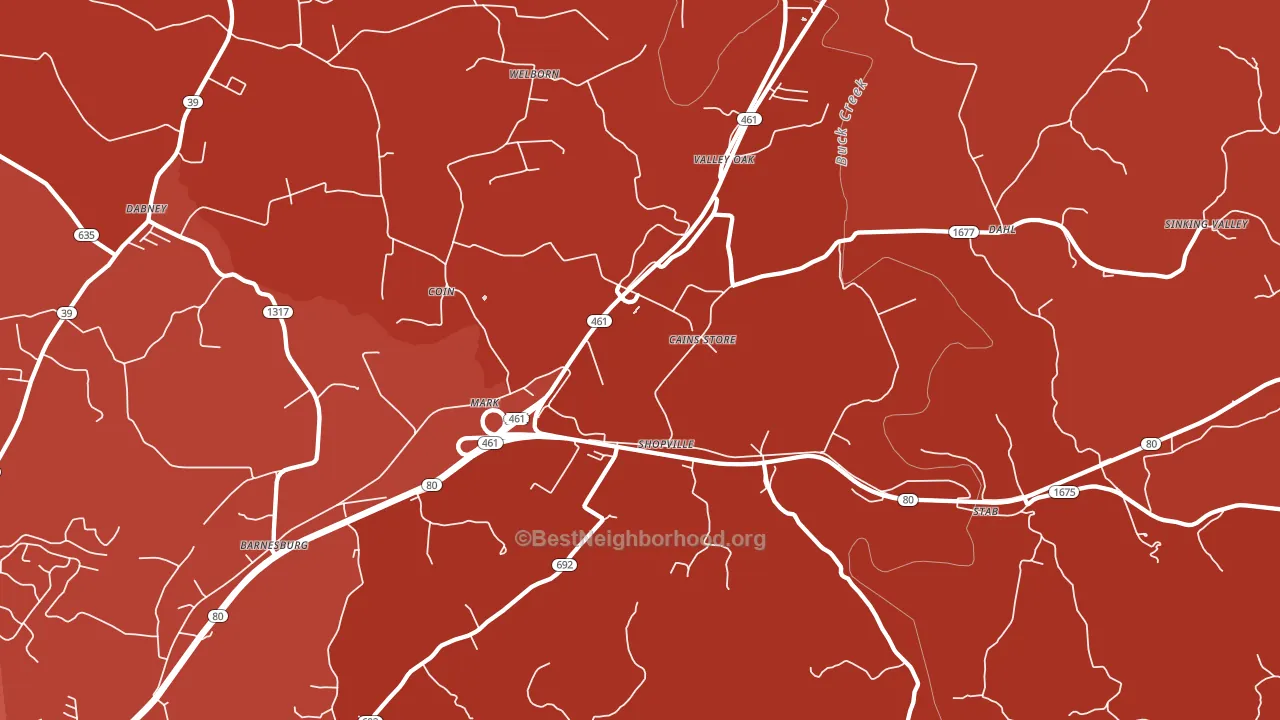 Shopville, KY block-group political-lean map