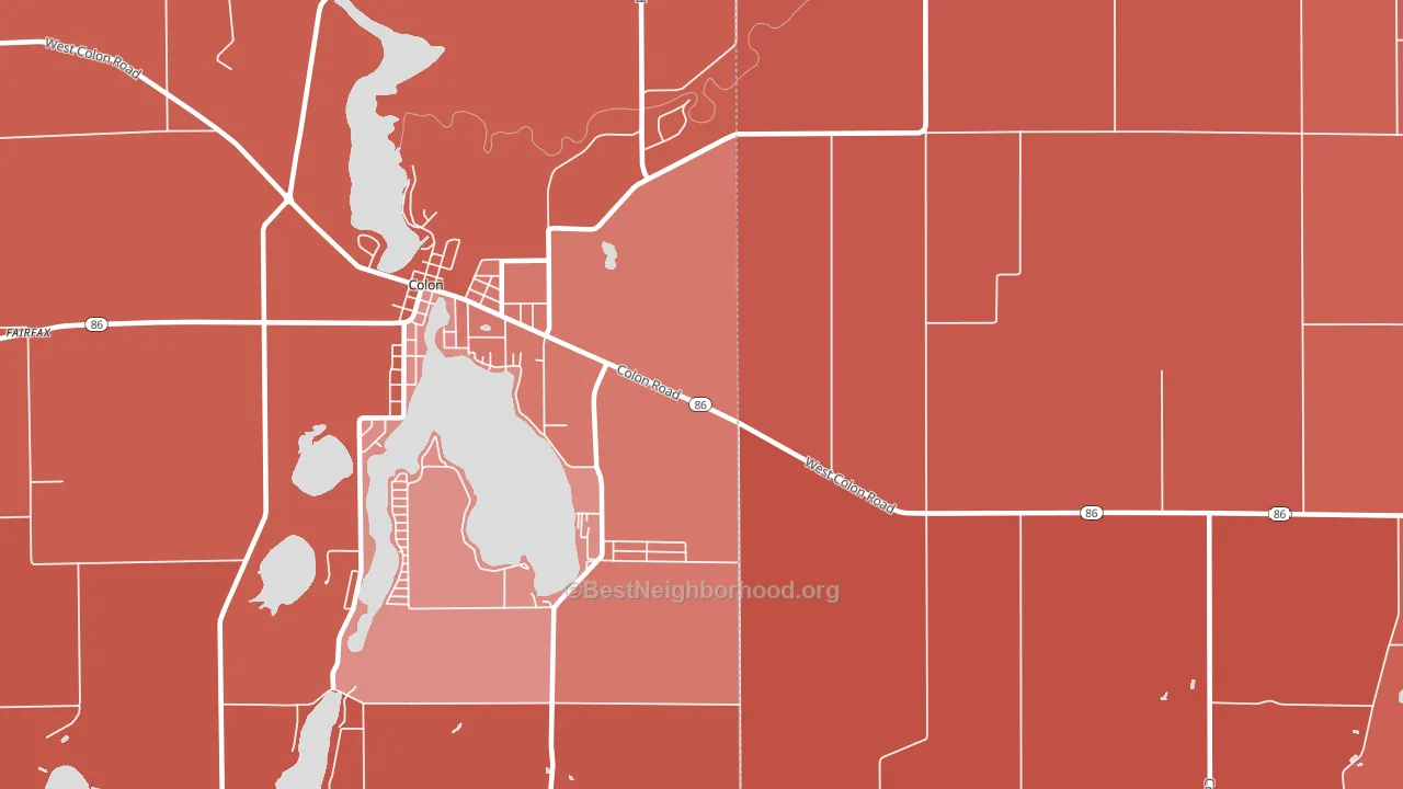 Shorecrest, MI block-group political-lean map