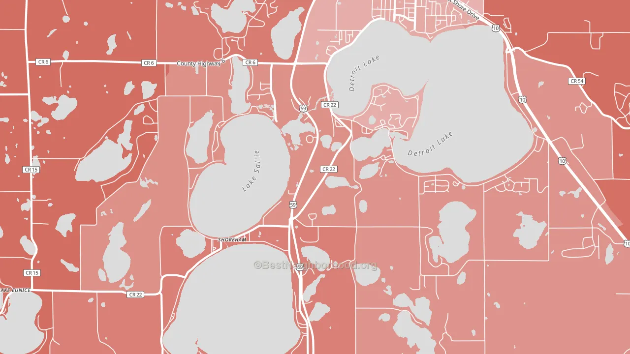 Shoreham, MN block-group political-lean map