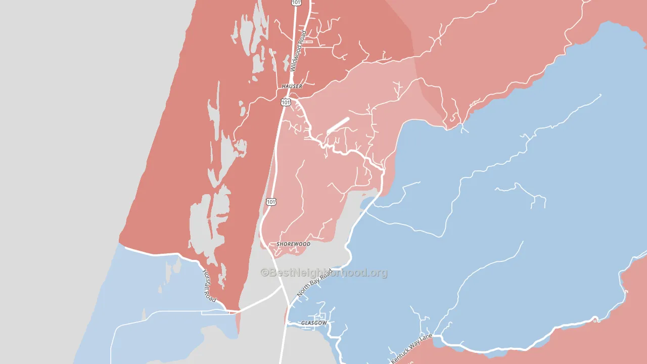 Shorewood, OR block-group political-lean map