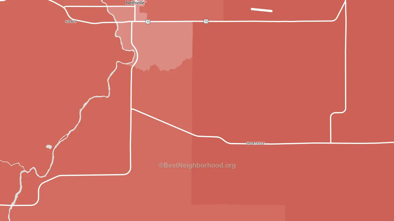 Shortville, WI block-group political-lean map