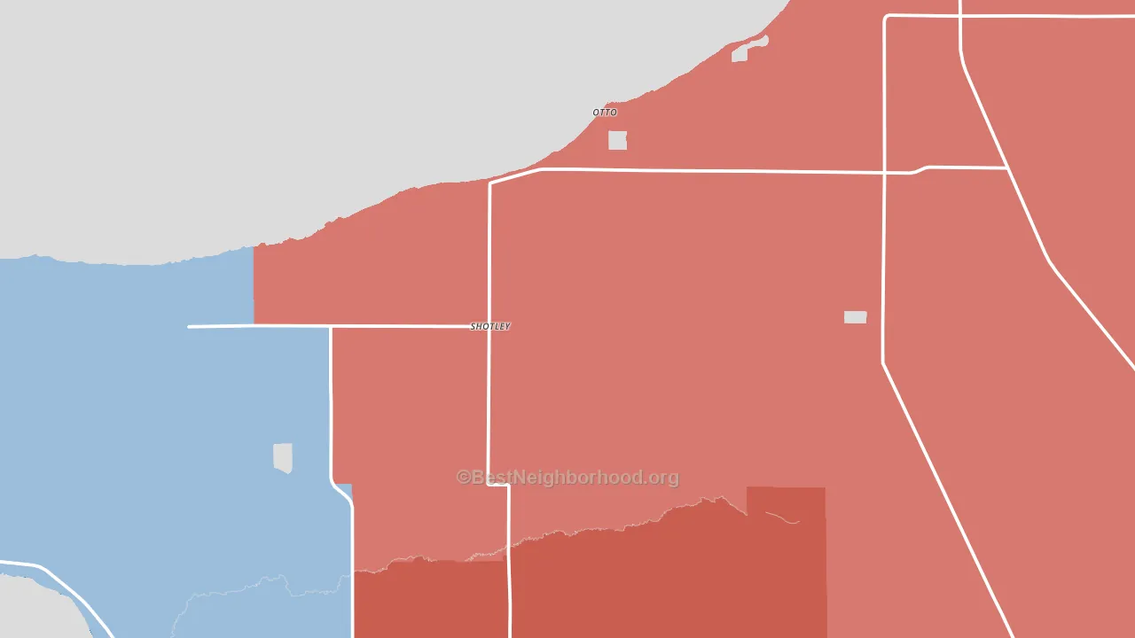 Shotley, MN block-group political-lean map
